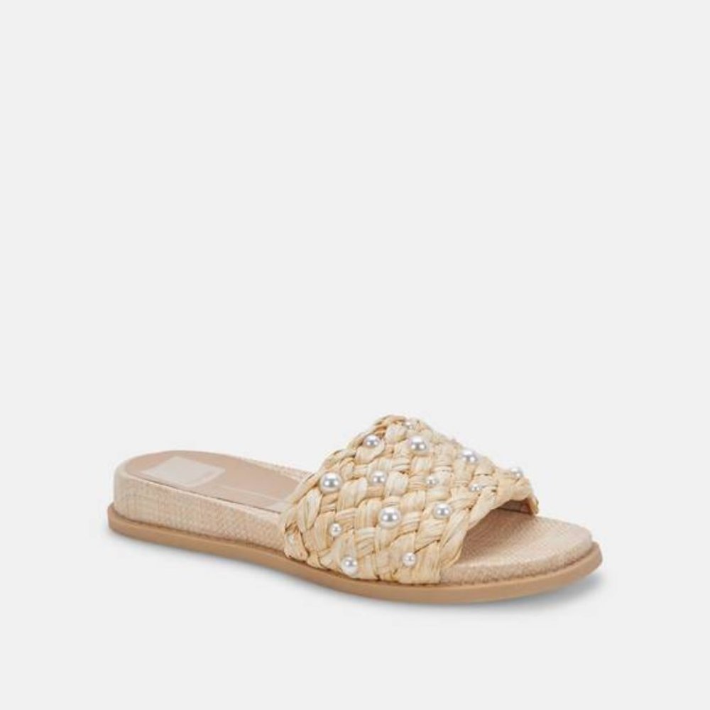 Dolce Vita grazie pearl sandal in natural raffia
